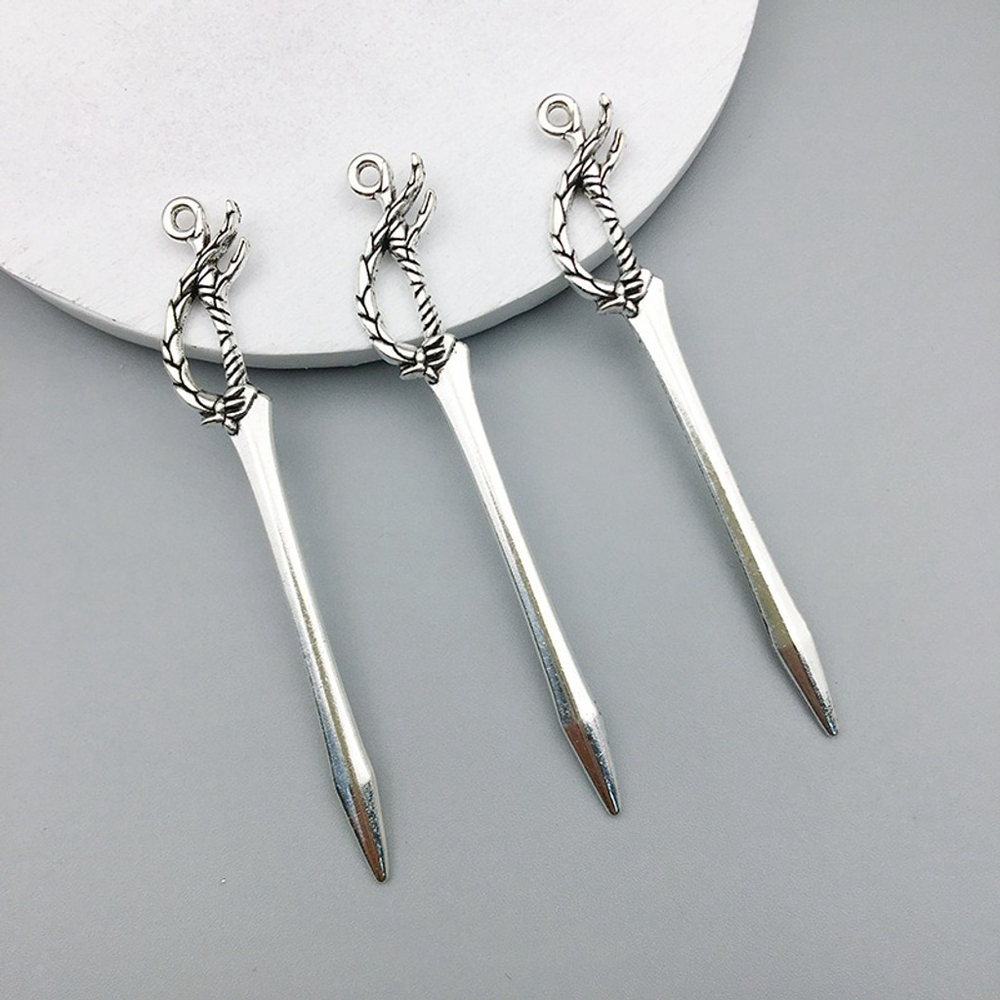 Dragonfang Rapier Alloy Pendant Charm for Jewelry, Cosplay & Crafts NWT